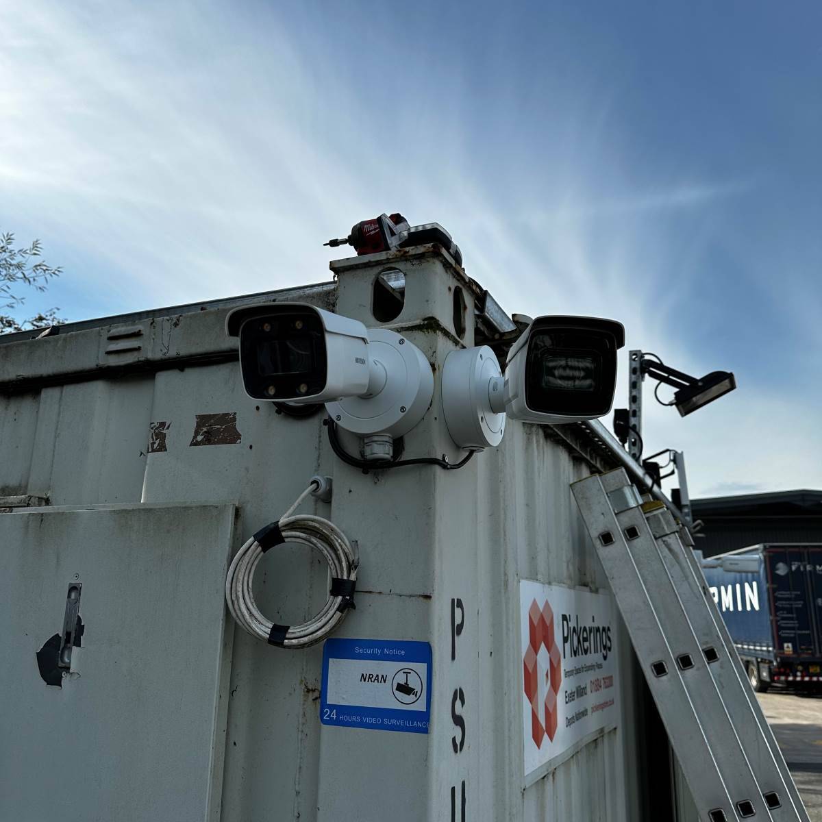 Hikvision 4K AcuSense CCTV cameras installed on a Somerset property