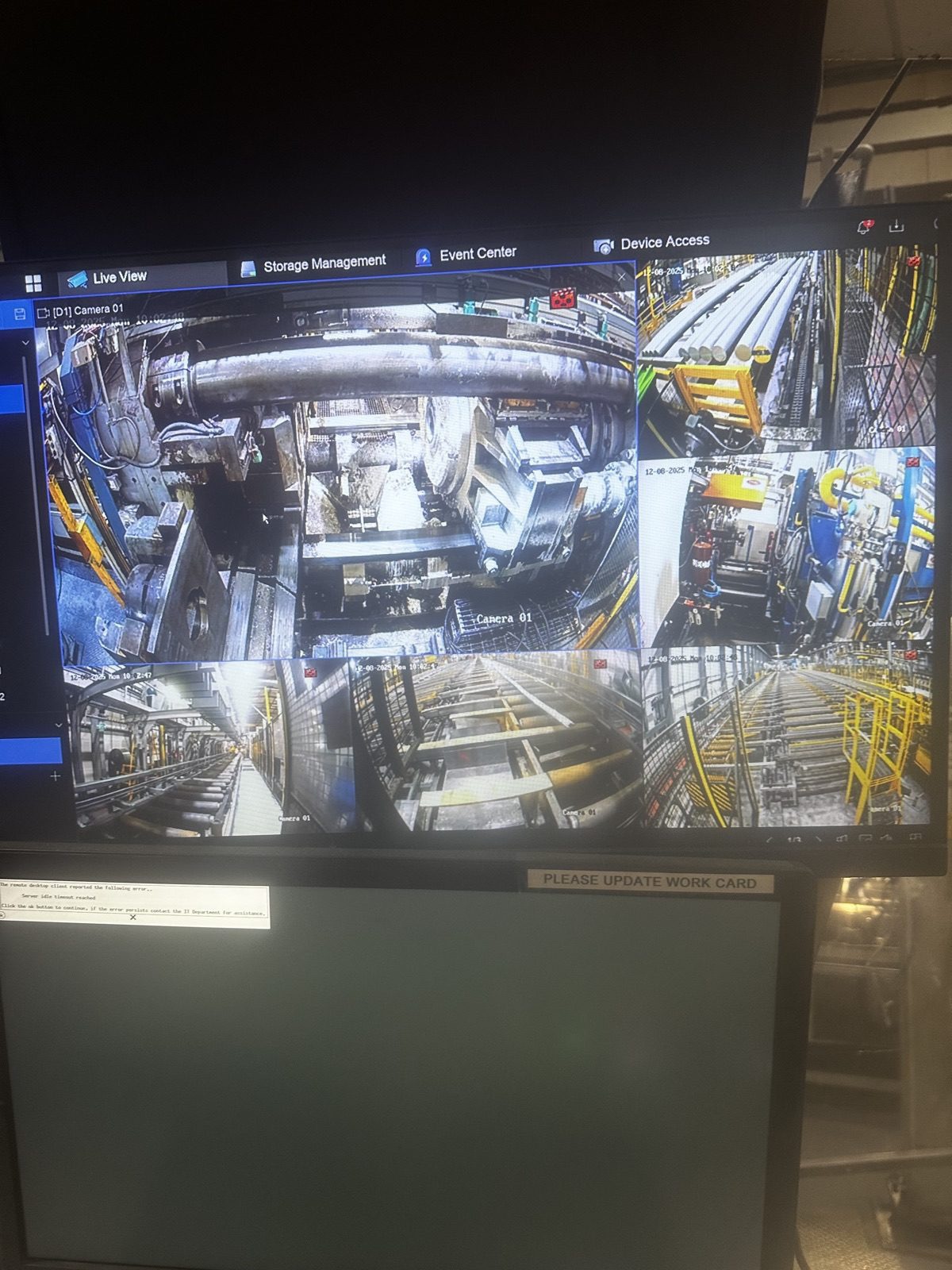 Hikvision NVR showing live camera feeds — remote access configured via Hik-Connect