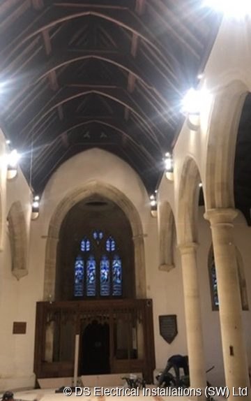 Relit church nave by DS Electrical