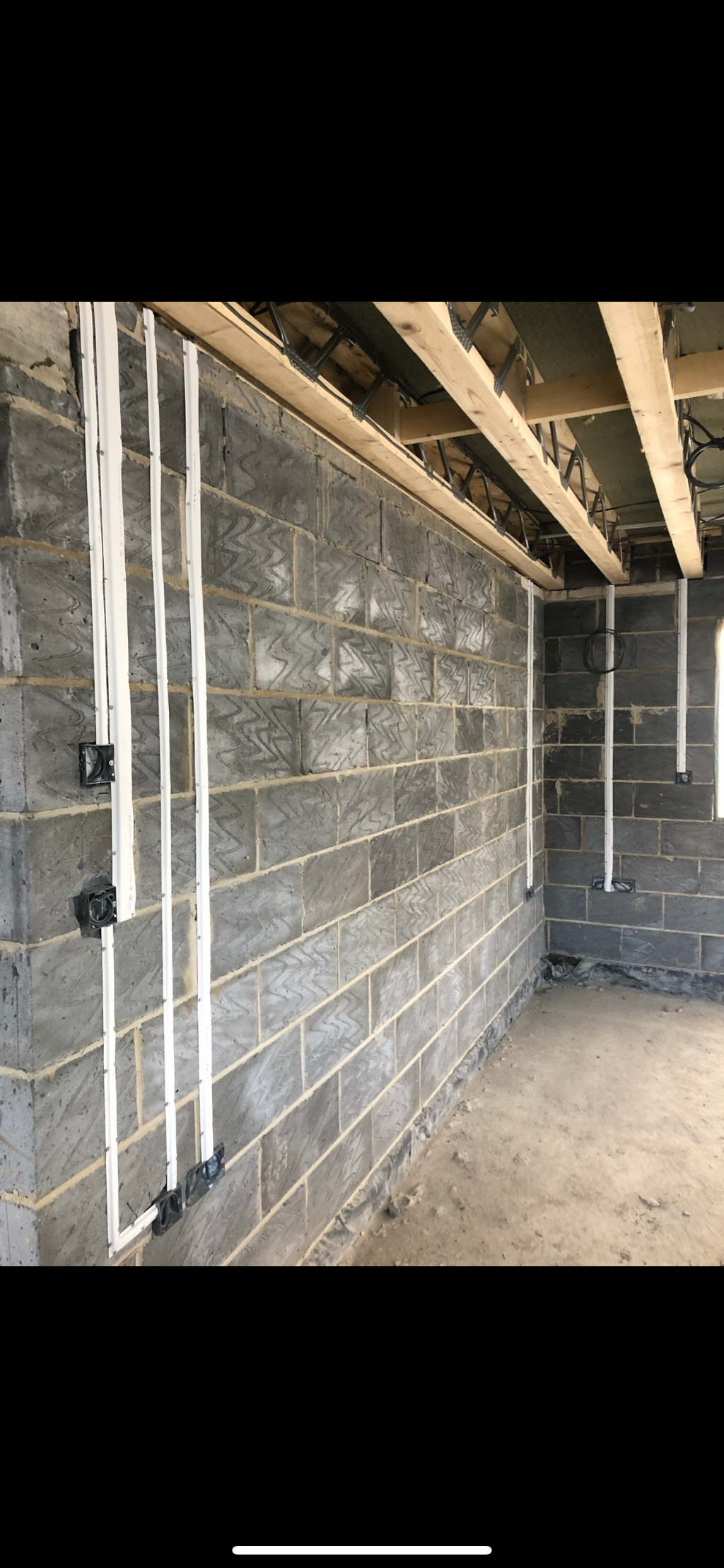 New build first fix wiring