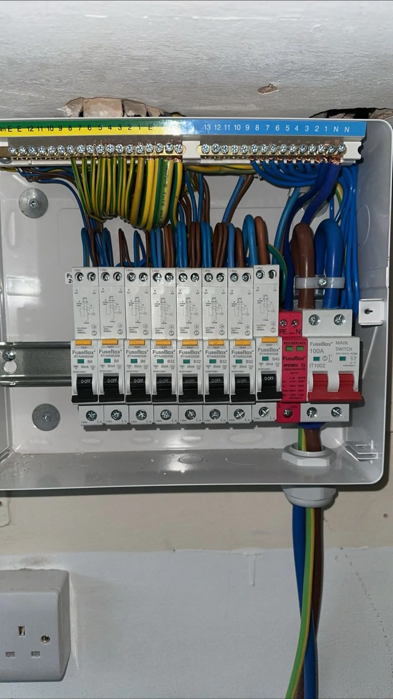 Consumer unit being commissioned and tested
