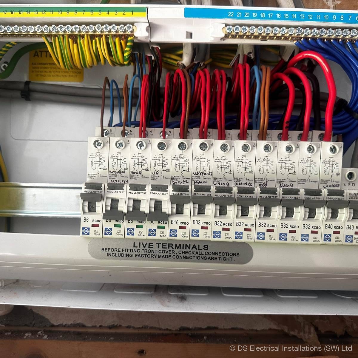 Domestic consumer unit and socket installation in Somerset home