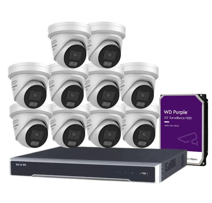 Hikvision ColorVu turret CCTV cameras with NVR and WD Purple surveillance HDD - DS Electrical supply and install