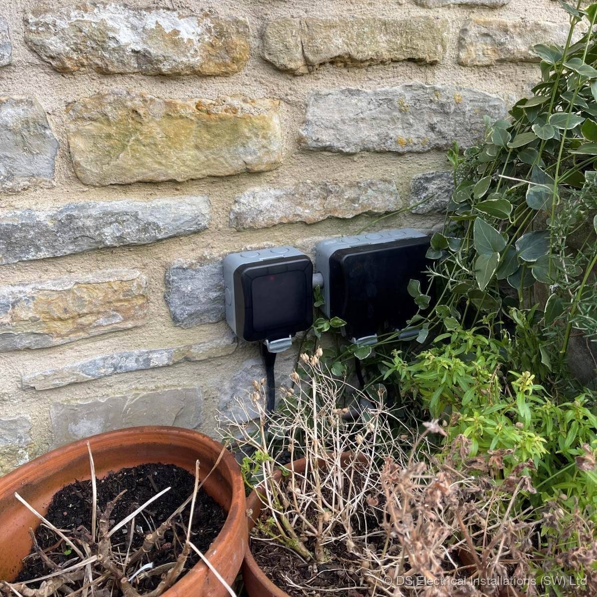 DS Electrical outdoor weatherproof socket install, appropriate for hot tub circuits in Mid Somerset