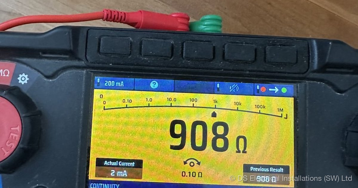 Portable appliance testing in progress, pass/fail labelling on the day by DS Electrical Installations (SW) Ltd