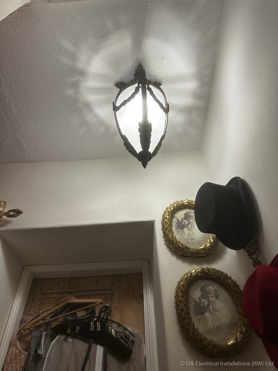 Brass wall sconce in period home installed by DS Electrical
