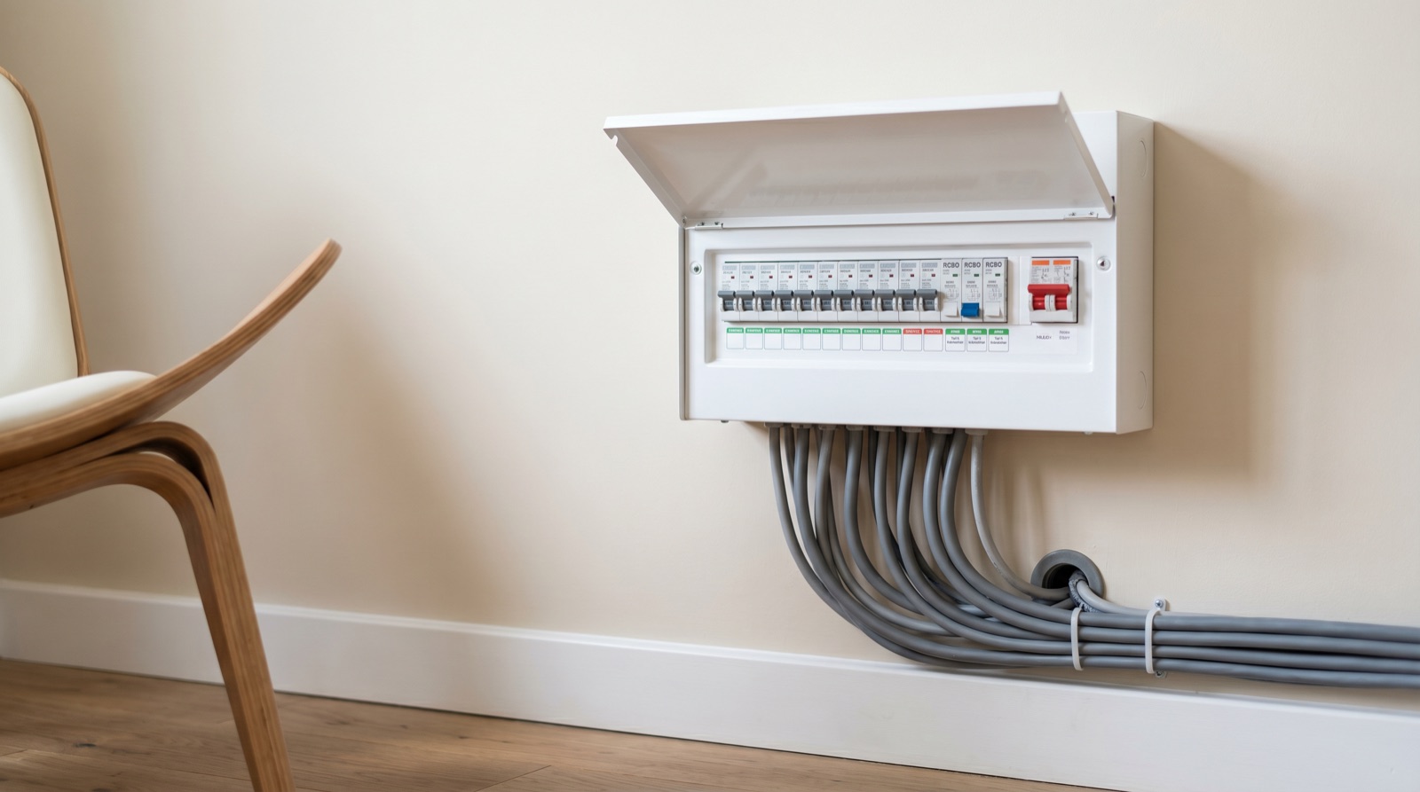 Modern consumer unit / fuse board installed by DS Electrical