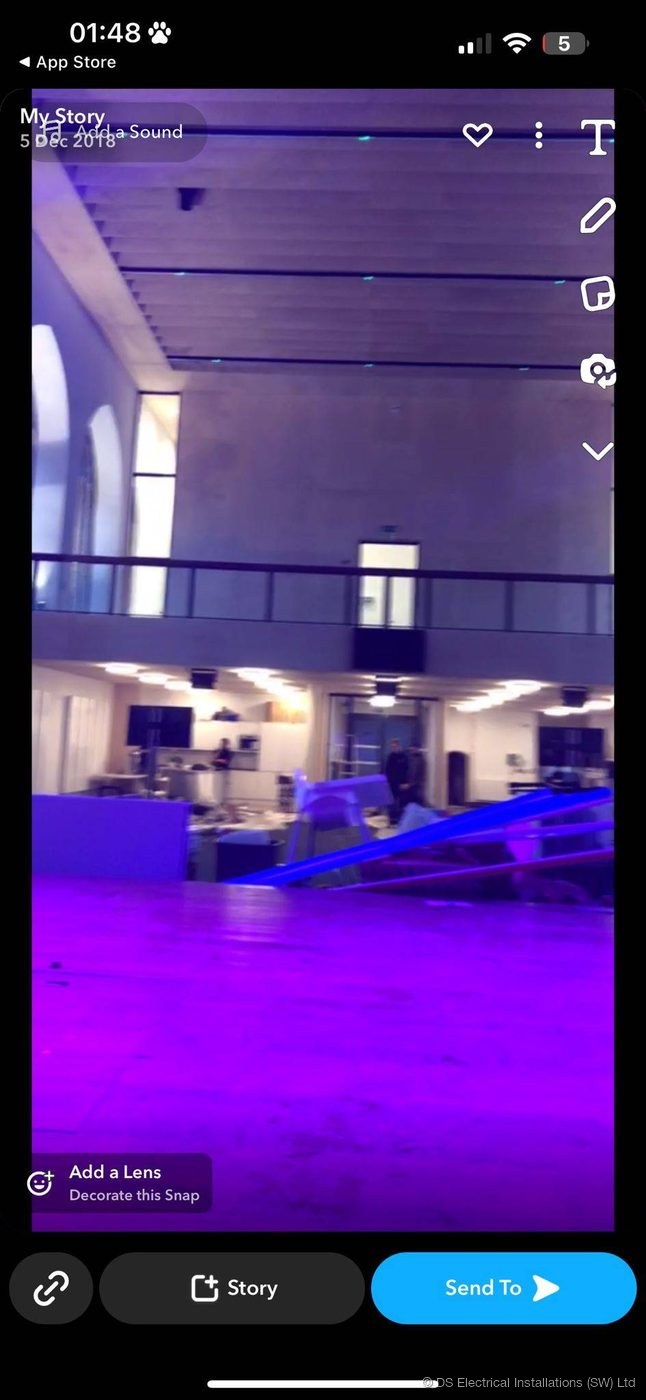 Colour-changing feature lighting in a bar and venue by DS Electrical