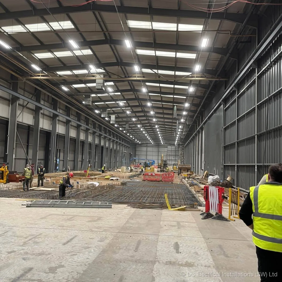 Industrial warehouse LED lighting installation