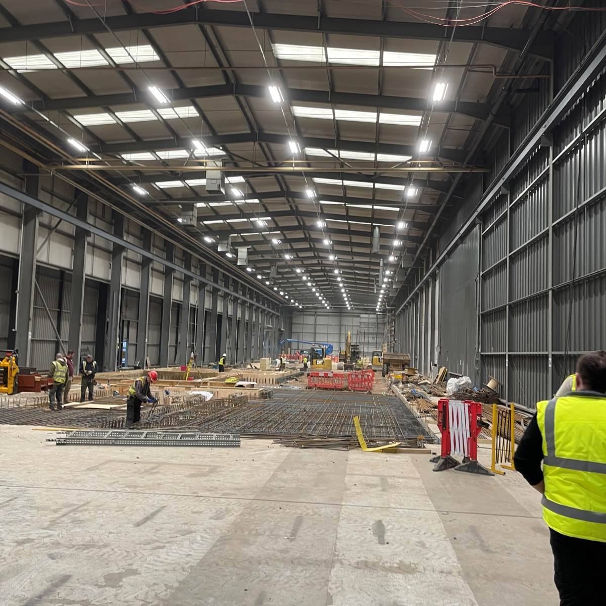 Industrial warehouse LED lighting installation